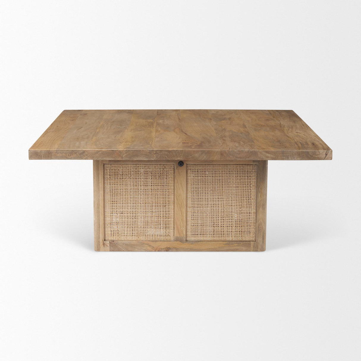 Mercana Grier 42" Square Light Brown Wood w/ Cane Coffee Table