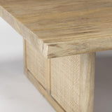 Mercana Grier 42" Square Light Brown Wood w/ Cane Coffee Table