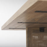 Mercana Grier 42" Square Light Brown Wood w/ Cane Coffee Table