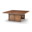 Mercana Grier 42" Square Medium Brown Solid Wood w/ Cane Coffee Table