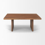 Mercana Grier 42" Square Medium Brown Solid Wood w/ Cane Coffee Table