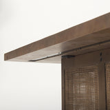Mercana Grier 42" Square Medium Brown Solid Wood w/ Cane Coffee Table