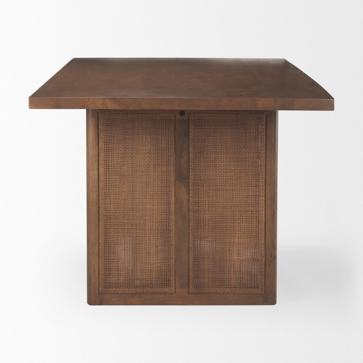 Mercana Grier 84L Medium Brown Wood w/ Cane Dining Table