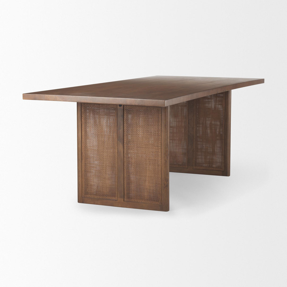 Mercana Grier 84L Medium Brown Wood w/ Cane Dining Table