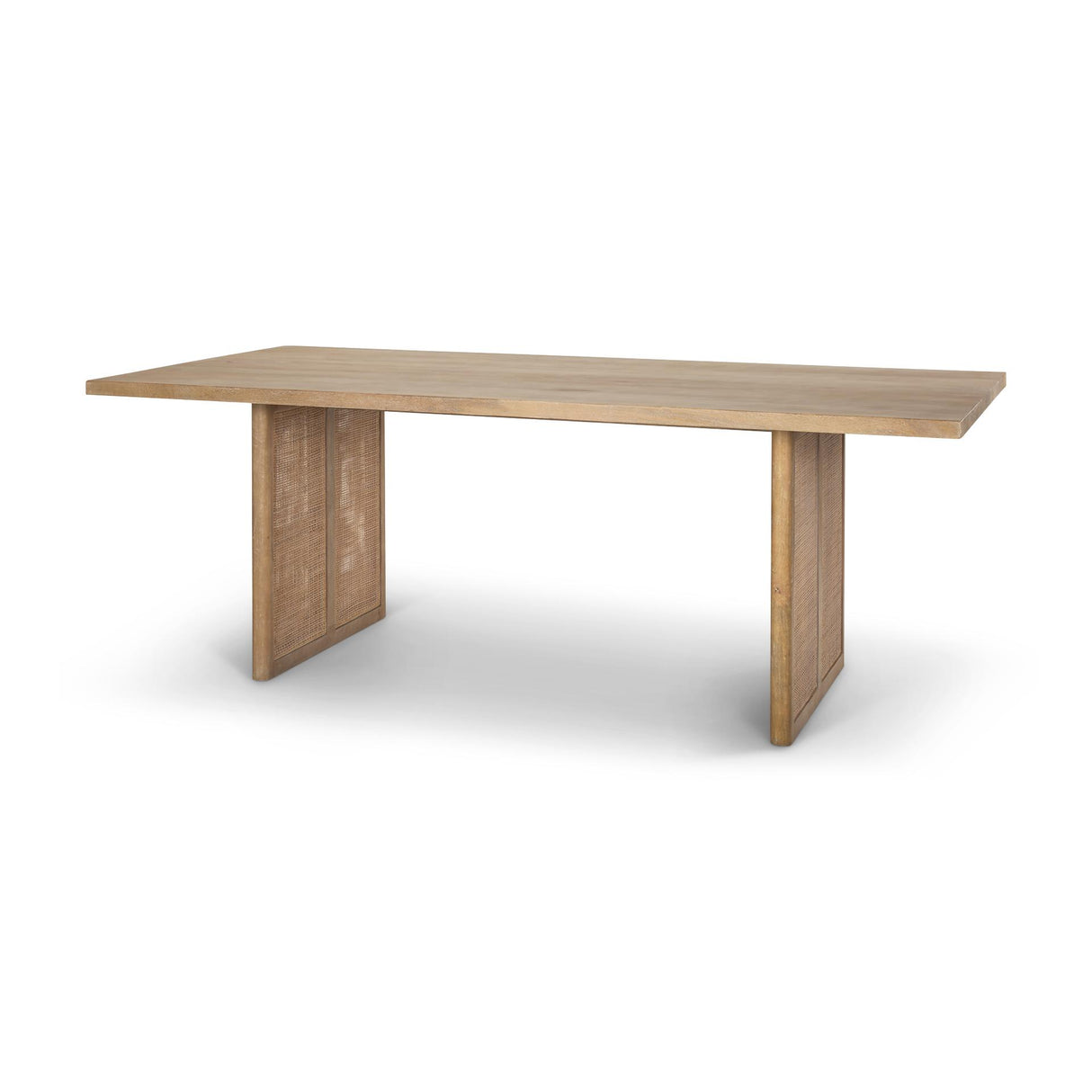 Mercana Grier 84L Light Brown Wood w/ Cane Dining Table