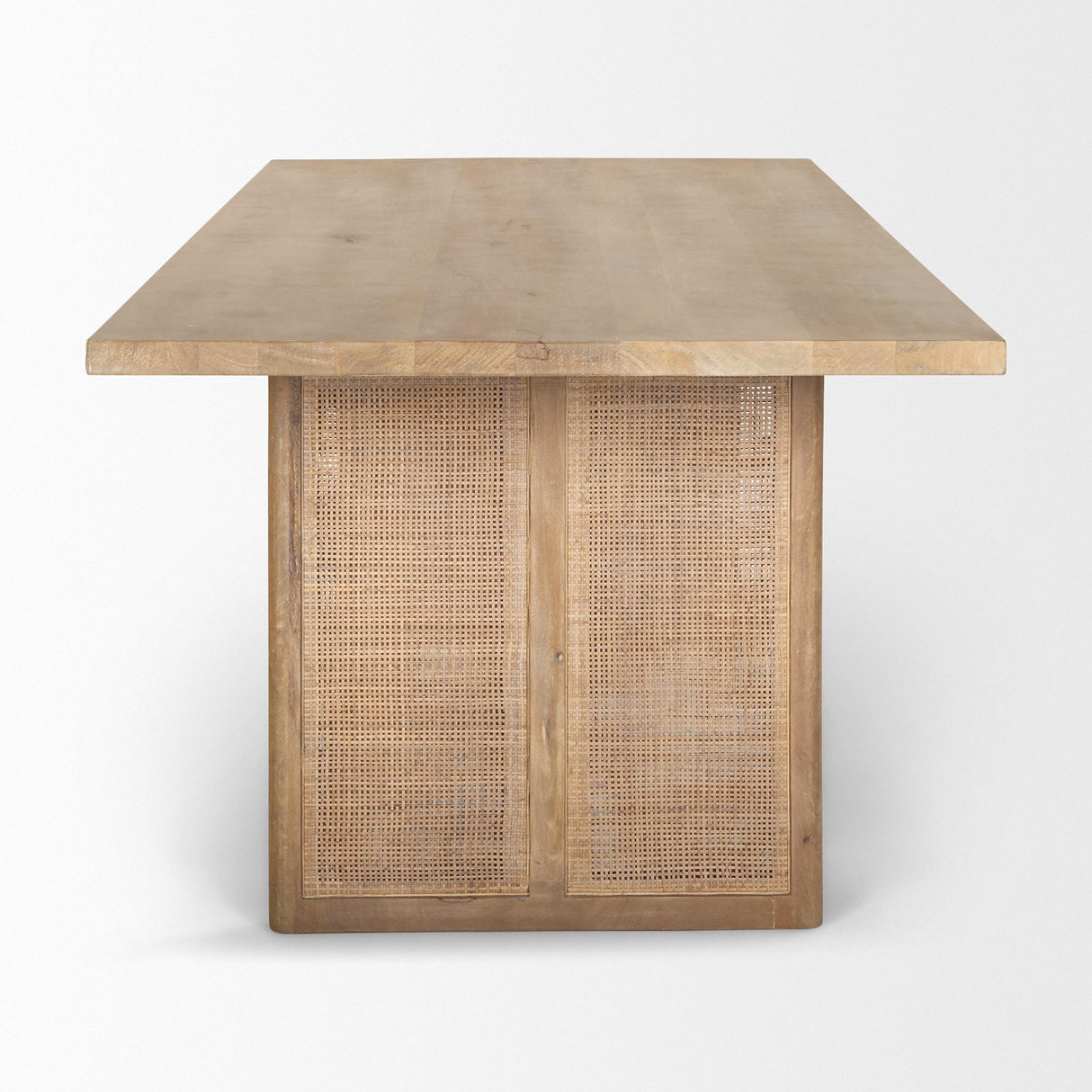 Mercana Grier 84" Light Brown Wood w/ Cane Dining Table