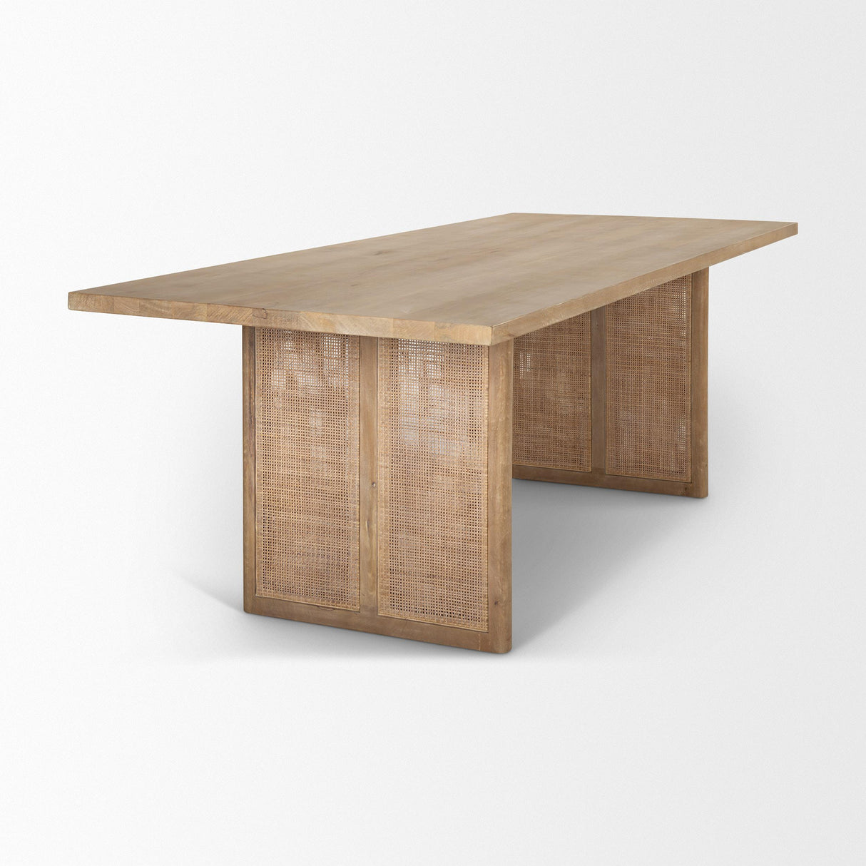 Mercana Grier 84" Light Brown Wood w/ Cane Dining Table