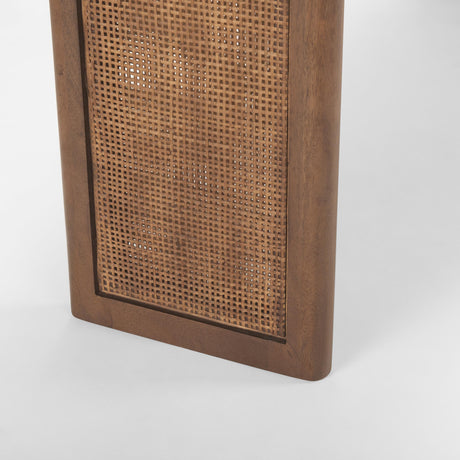 Mercana Grier Medium Brown Solid Wood w/ Cane Console Table