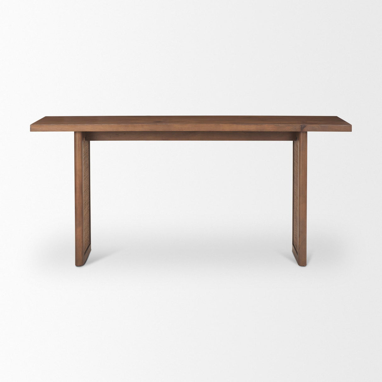 Mercana Grier Medium Brown Solid Wood w/ Cane Console Table