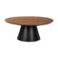 Mercana Mitchell 40.0L x 40.0W x 16.0H Black Metal Pedestal Base with Brown Wood Top Coffee Table