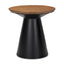 Mercana Mitchell 22.0L x 22.0W x 23.0H Black Metal Pedetal Base with Brown Wood Top Side Table