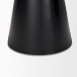 Mercana Mitchell 22.0L x 22.0W x 23.0H Black Metal Pedetal Base with Brown Wood Top Side Table