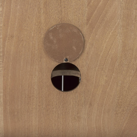 Mercana Grier 36L x 18W x 31H Light Brown Wood w/ Cane 2 Door Accent Cabinet