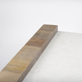 Mercana Athens 48.0L x 28.0W x 16.0H Light Brown Wood and White Marble Coffee Table