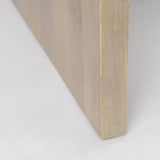 Mercana Athens 48.0L x 28.0W x 16.0H Light Brown Wood and White Marble Coffee Table