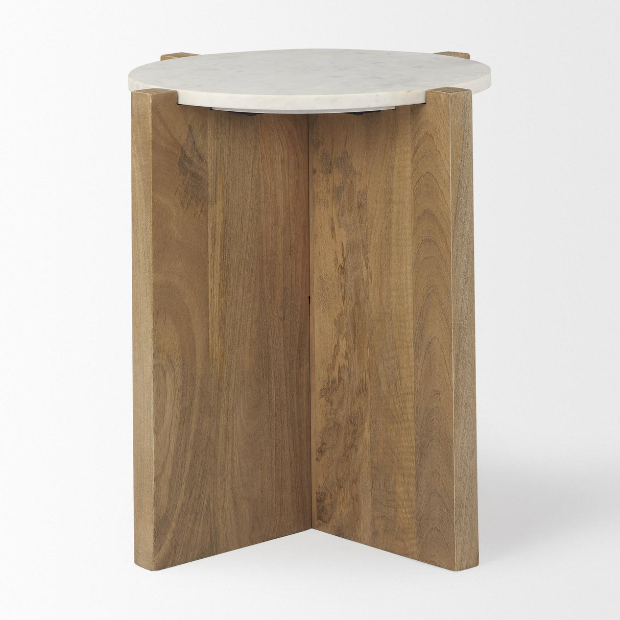 Mercana Bianca Wood and Marble Accent Table