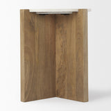 Mercana Bianca Wood and Marble Accent Table
