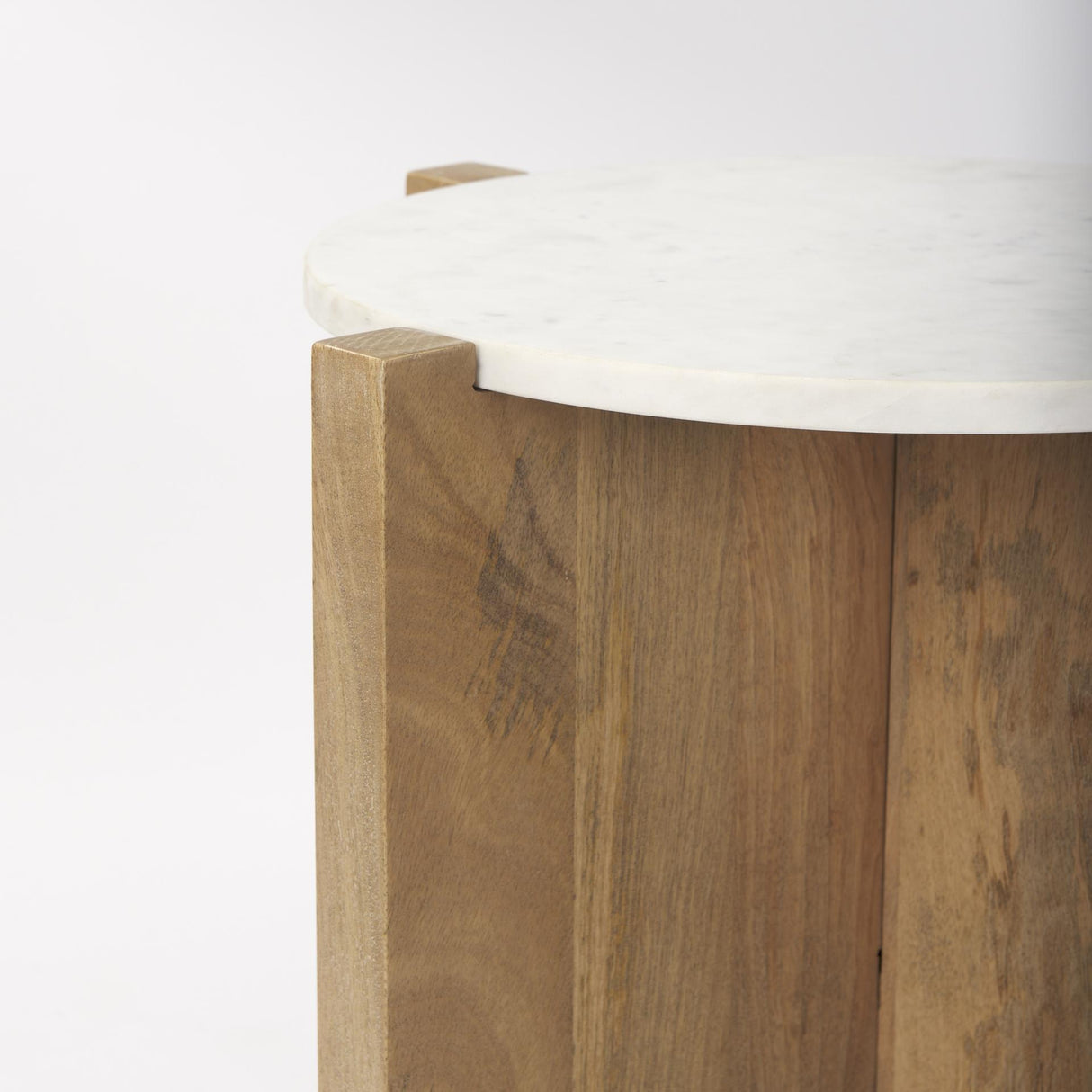 Mercana Bianca Wood and Marble Accent Table