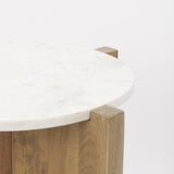 Mercana Bianca Wood and Marble Accent Table