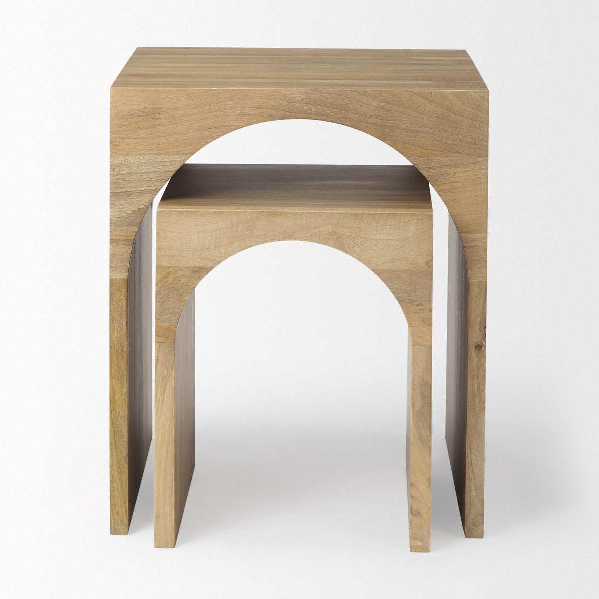 Mercana Chloe 20.0L x 20.0W x 24.0H Set of 2 Cottage Wood Nesting Accent Tables