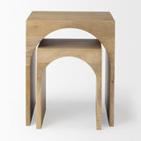 Mercana Chloe 20.0L x 20.0W x 24.0H Set of 2 Cottage Wood Nesting Accent Tables