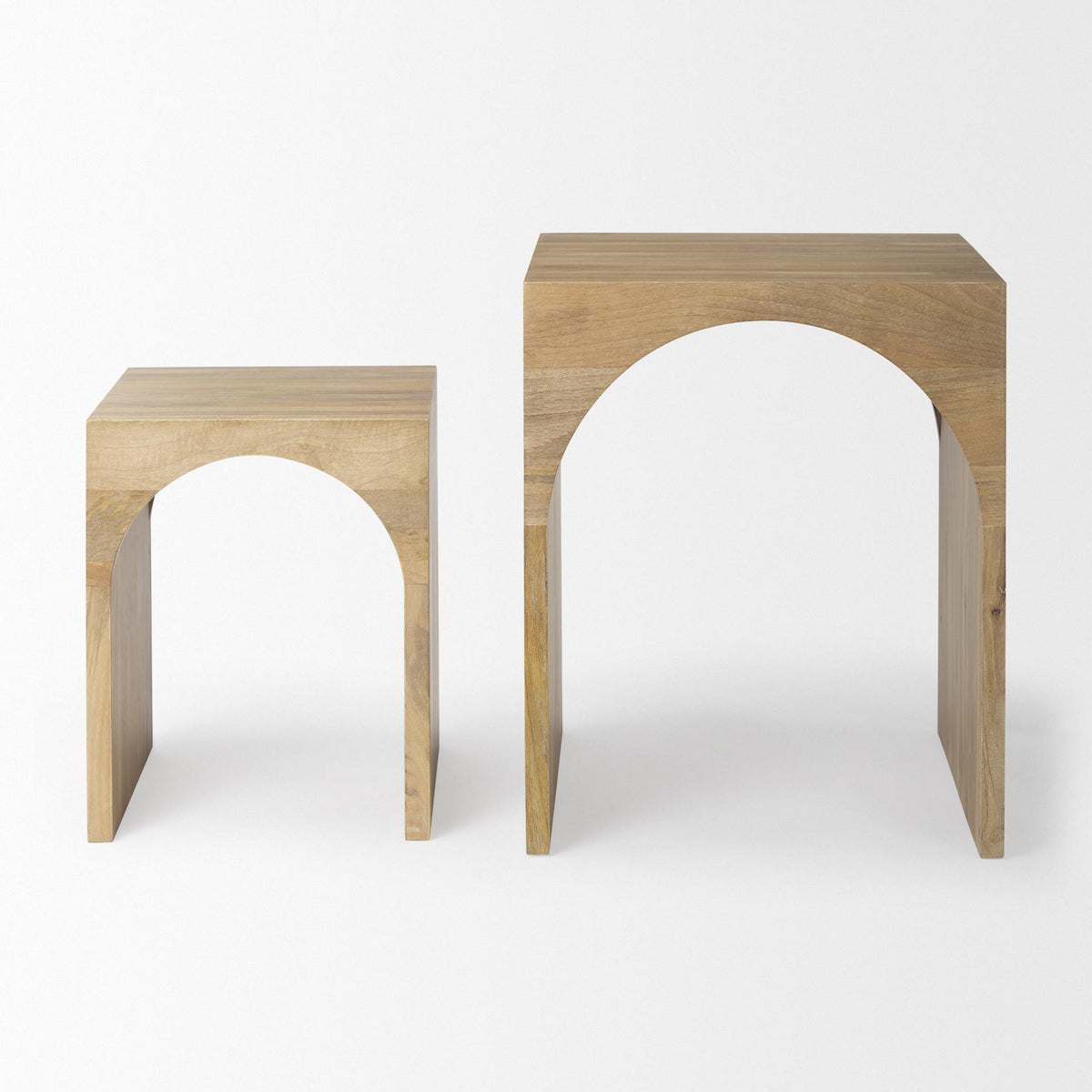 Mercana Chloe 20.0L x 20.0W x 24.0H Set of 2 Cottage Wood Nesting Accent Tables
