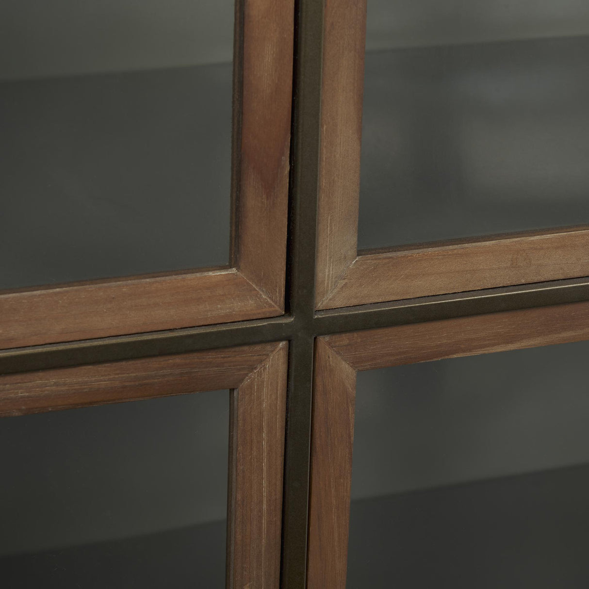 Mercana Pandora Dark Brass Metal W/Red Wood 2 Door Accent Cabinet