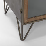 Mercana Pandora Dark Brass Metal W/Red Wood 2 Door Accent Cabinet