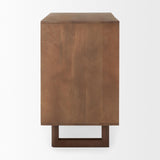 Mercana Grier Medium Brown Wood w/ Cane 2 Door Accent Cabinet