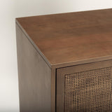 Mercana Grier Medium Brown Wood w/ Cane 2 Door Accent Cabinet