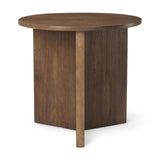 Mercana Enzo 32" Round Tabletop w/ Fluted Wood Base Foyer Accent Table