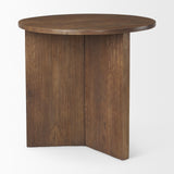 Mercana Enzo 32" Round Tabletop w/ Fluted Wood Base Foyer Accent Table