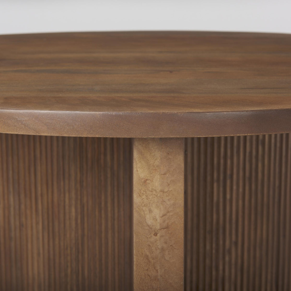 Mercana Enzo 32" Round Tabletop w/ Fluted Wood Base Foyer Accent Table
