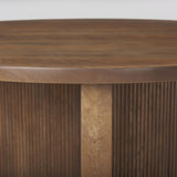 Mercana Enzo 32" Round Tabletop w/ Fluted Wood Base Foyer Accent Table