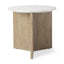 Mercana Enzo Marble Tabletop w/ Fluted Light Wood Base Foyer Accent Table