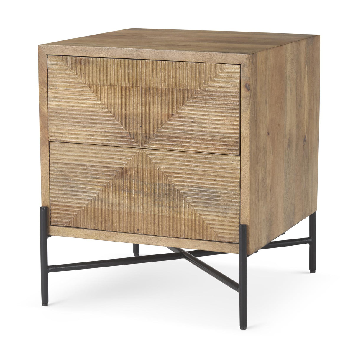 Mercana Cairo 22.0L x 22.0W x 26.0H Wood 2 Drawer Accent table