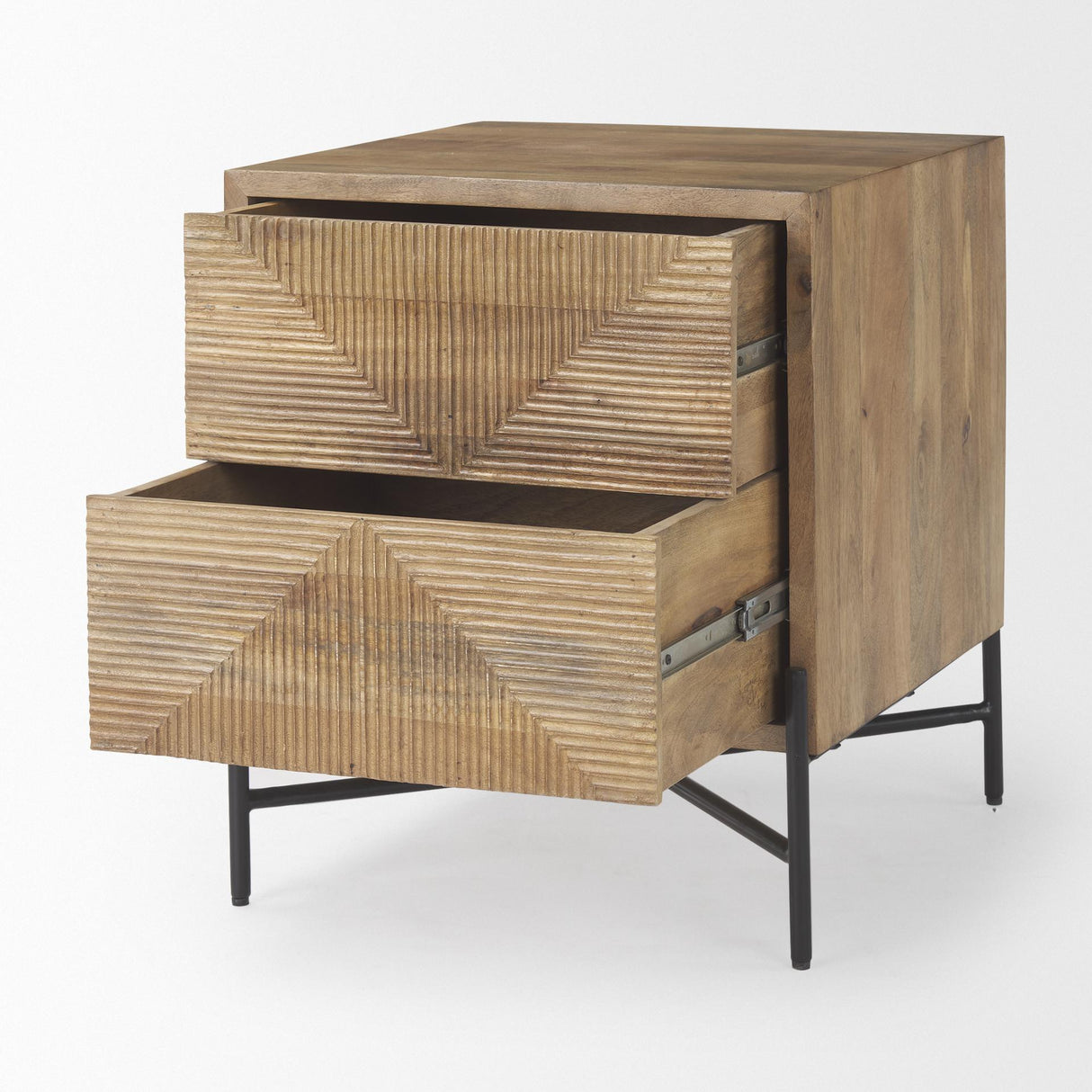 Mercana Cairo 22.0L x 22.0W x 26.0H Wood 2 Drawer Accent table