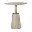Mercana Maxwell 32" Round Light Wood Tabletop & Base w/ Gold Metal Accent Pedestal Bistro Table