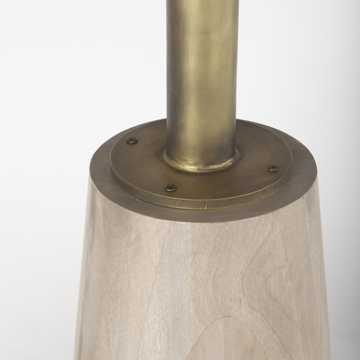 Mercana Maxwell 32" Round Light Wood Tabletop & Base w/ Gold Metal Accent Pedestal Bistro Table