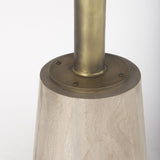 Mercana Maxwell 32" Round Light Wood Tabletop & Base w/ Gold Metal Accent Pedestal Bistro Table