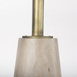 Mercana Maxwell 32" Round Light Wood Tabletop & Base w/ Gold Metal Accent Pedestal Bistro Table