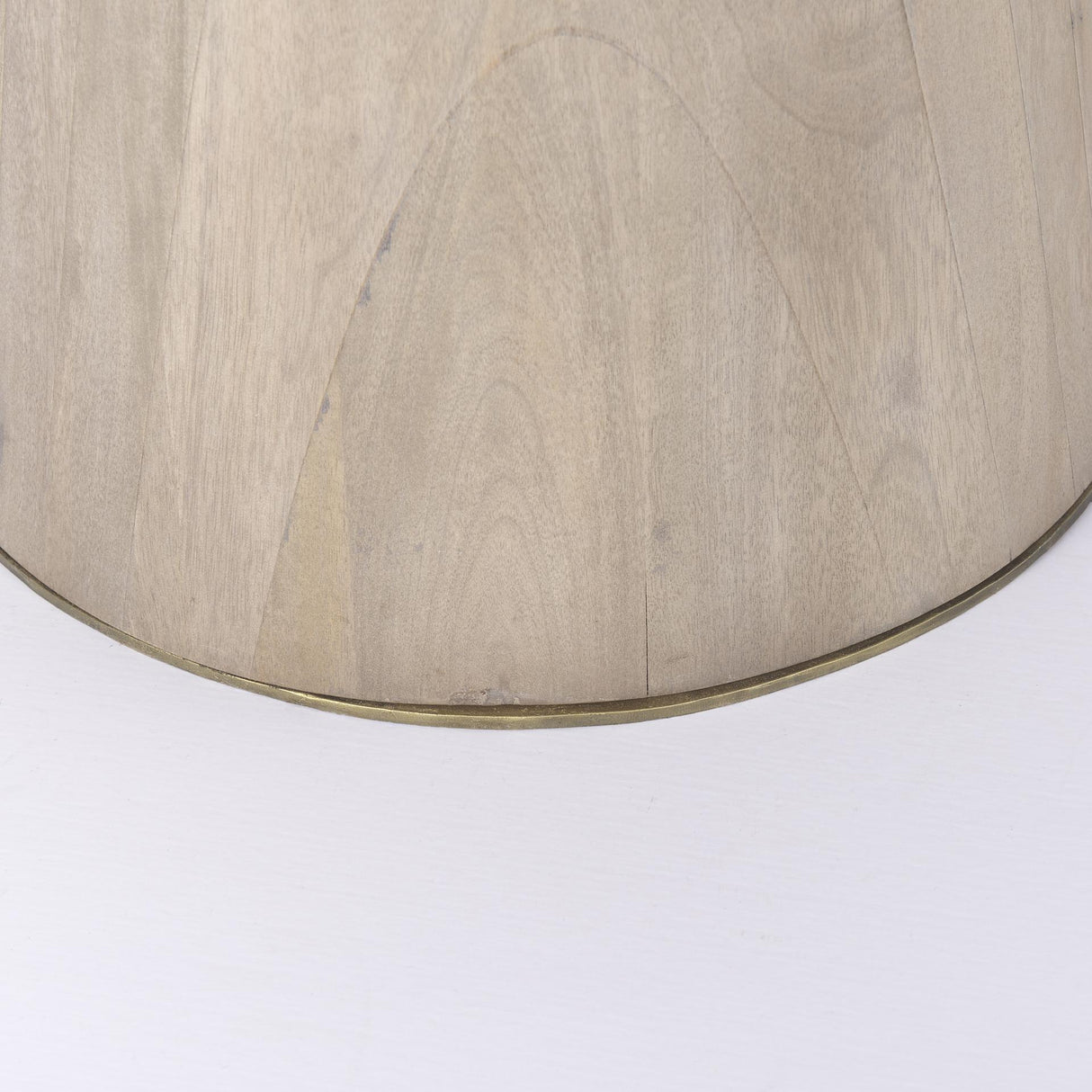 Mercana Maxwell 32" Round Light Wood Tabletop & Base w/ Gold Metal Accent Pedestal Bistro Table
