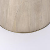 Mercana Maxwell 32" Round Light Wood Tabletop & Base w/ Gold Metal Accent Pedestal Bistro Table