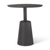 Mercana Maxwell 32" Round Black-Brown Wood w/ Black Metal Pedestal Bistro Table