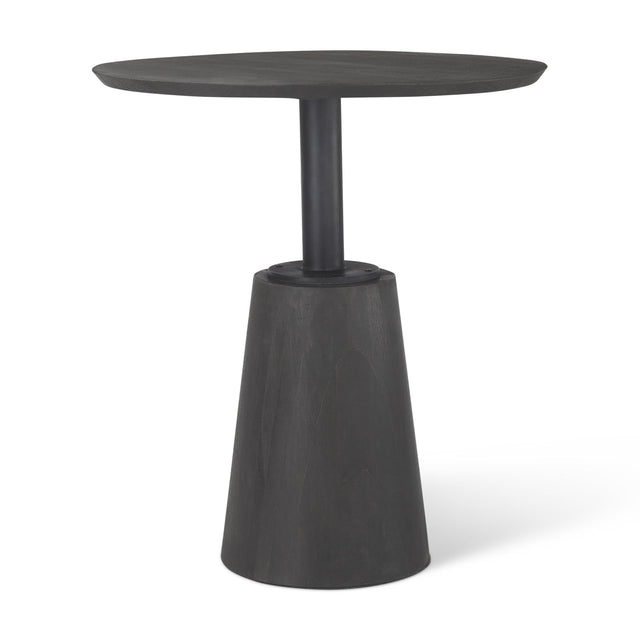 Mercana Maxwell 32" Round Black-Brown Wood w/ Black Metal Pedestal Bistro Table
