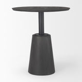 Mercana Maxwell 32" Round Black-Brown Wood w/ Black Metal Pedestal Bistro Table