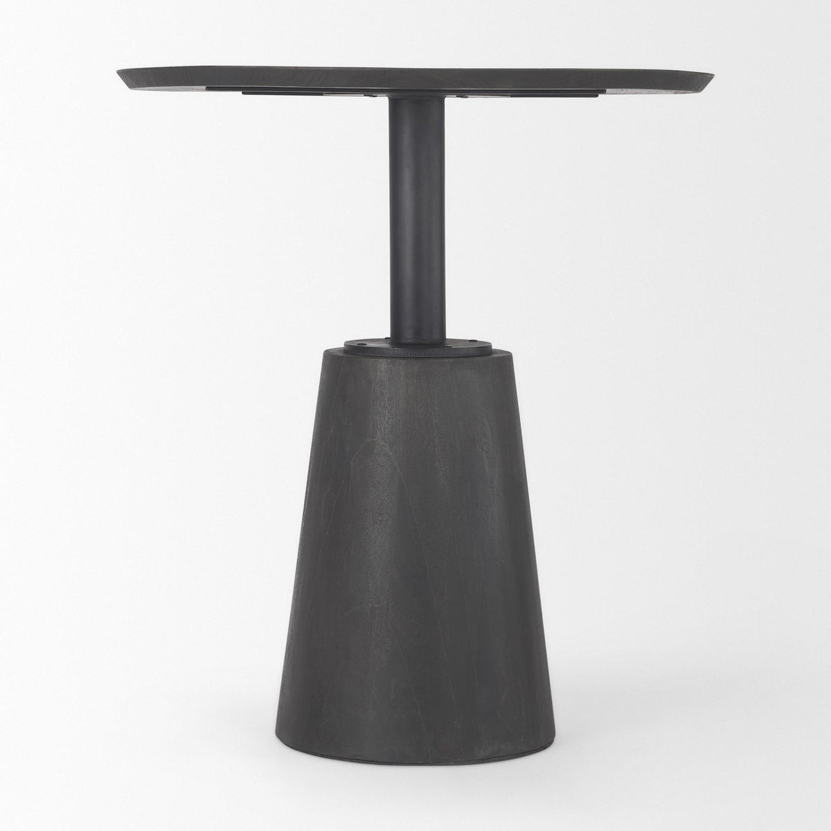 Mercana Maxwell 32" Round Black-Brown Wood w/ Black Metal Pedestal Bistro Table