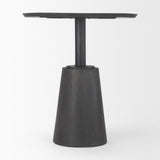 Mercana Maxwell 32" Round Black-Brown Wood w/ Black Metal Pedestal Bistro Table