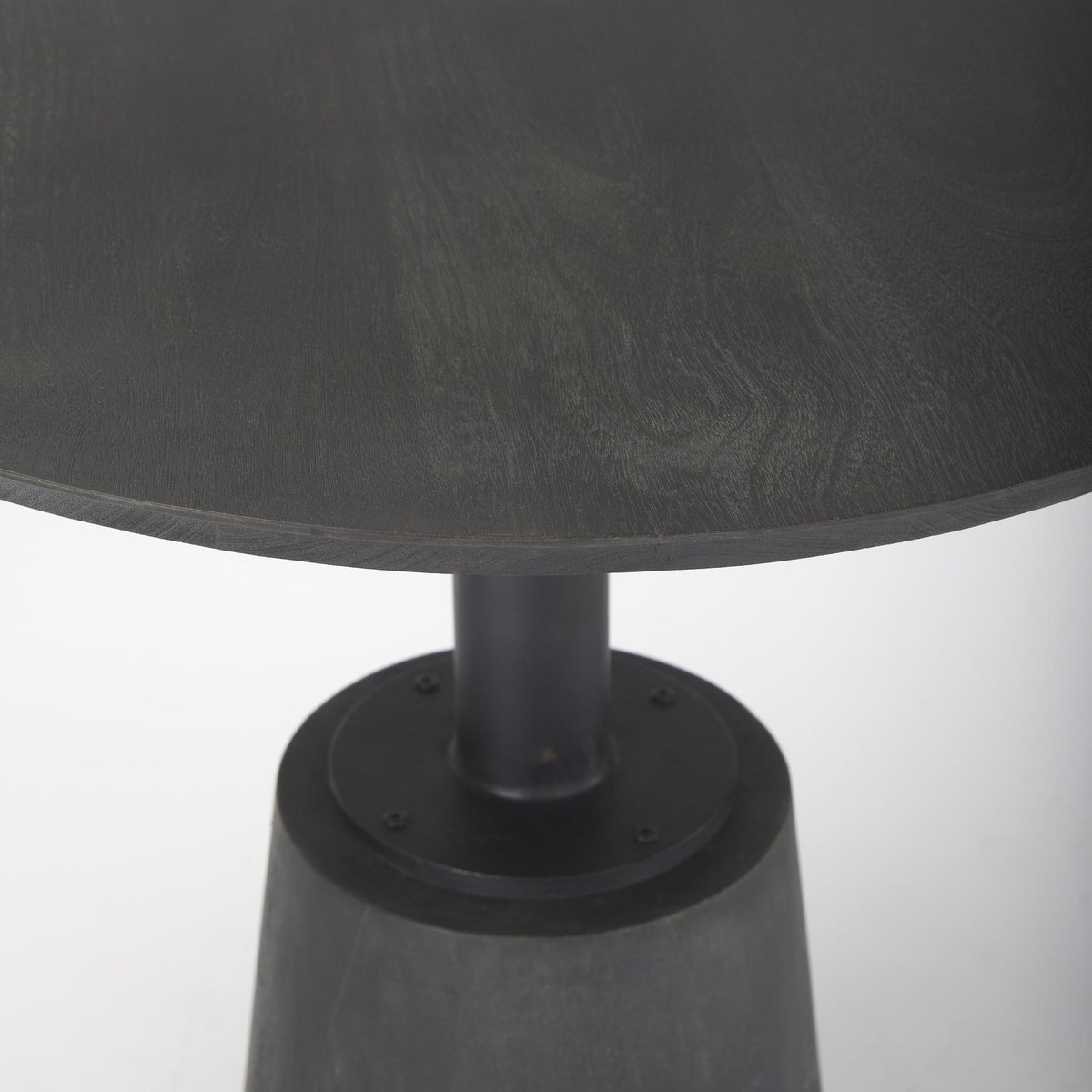 Mercana Maxwell 32" Round Black-Brown Wood w/ Black Metal Pedestal Bistro Table