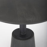 Mercana Maxwell 32" Round Black-Brown Wood w/ Black Metal Pedestal Bistro Table